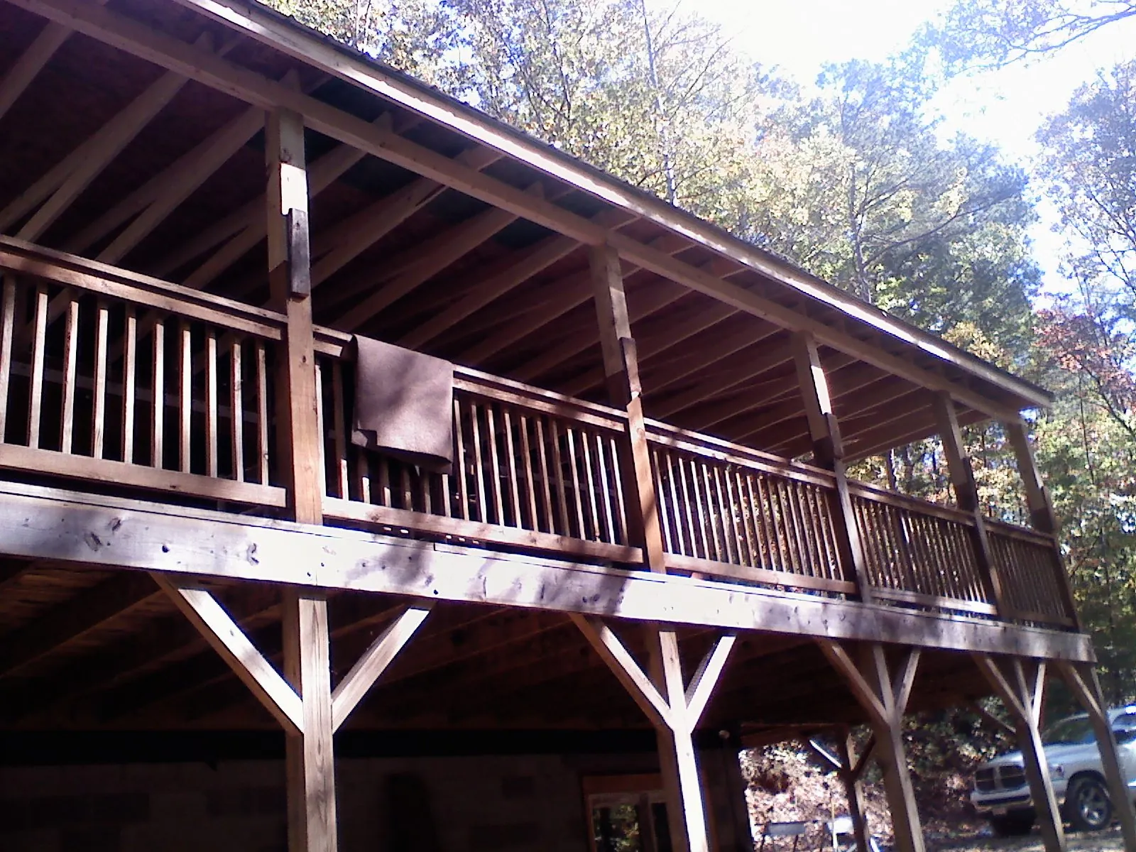Timber framing under a new elevated porch and deck — Roof Leak Repair in Shickshinny by Roofing Brothers